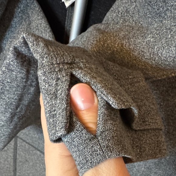 Lululemon Find Your Center Wrap 95% Cotton Hoodie Jacket Snap Front Grey Size 8 - Picture 7 of 9